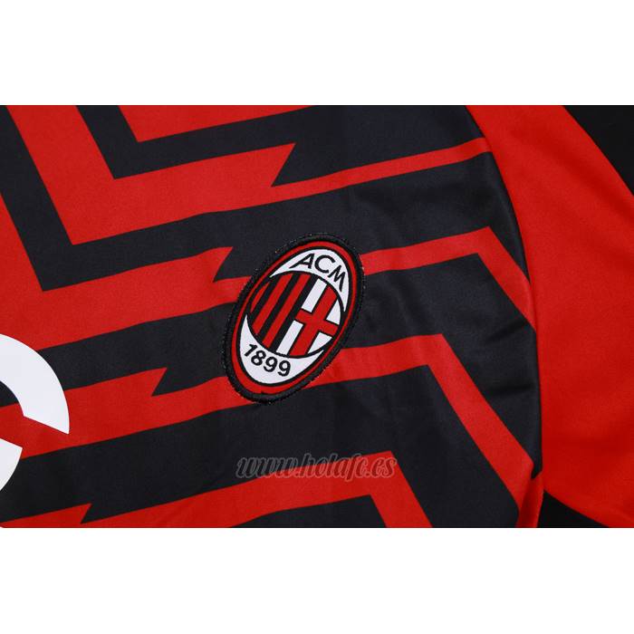 Chandal del AC Milan Manga Corta 2023-2024 Rojo y Negro
